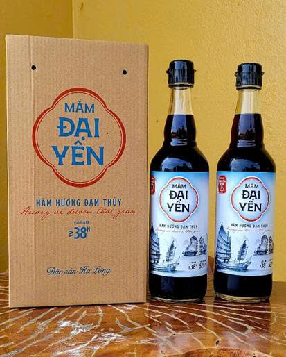 Mắm Hàm Hương đạm thuỷ (hộp 2 chai 520 ml) - độ đạm 38N